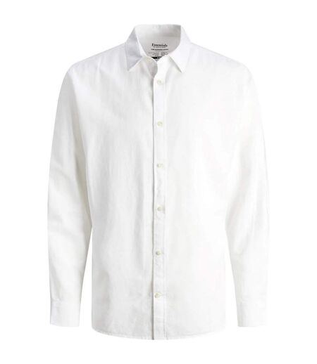 Mens Long-sleeved Shirt White Jack And Jones