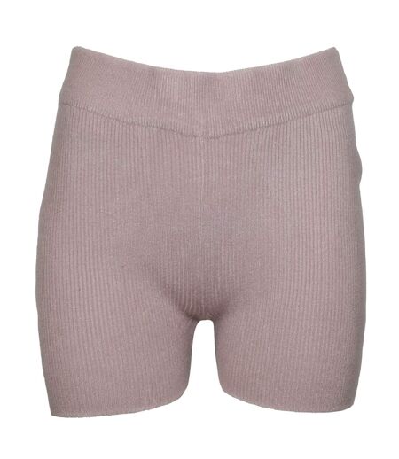 Brave Soul Womens/Ladies Rib Knit Shorts (Taupe)