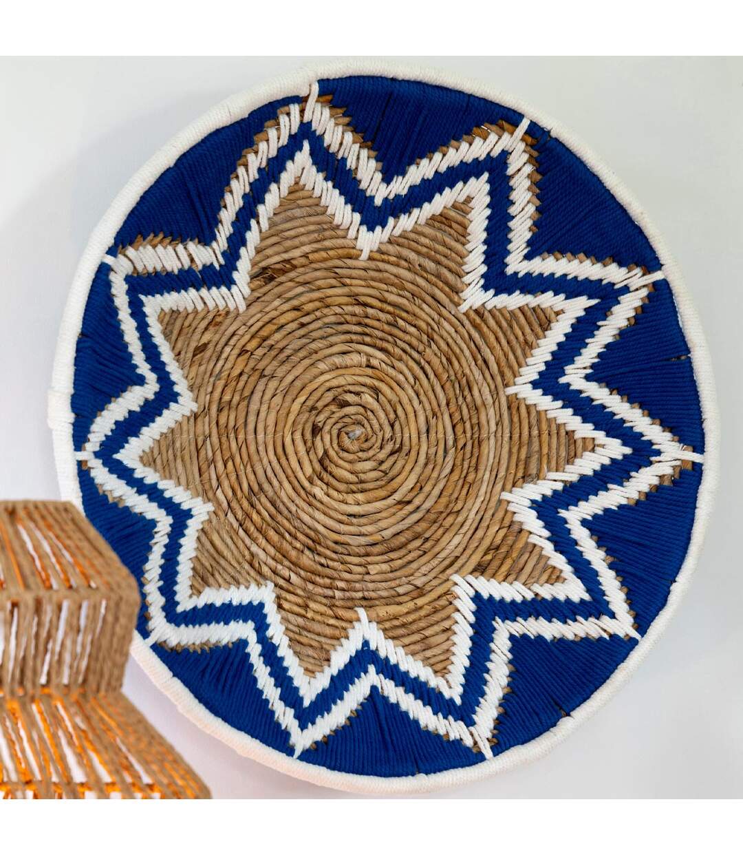 Lot de 3 Déco Murales Branche Bananier 76cm Bleu Foncé-3