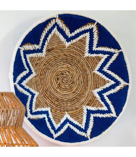 Lot de 3 Déco Murales Branche Bananier 76cm Bleu Foncé