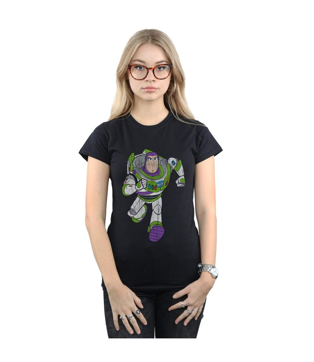 Disney T-shirt en coton Womens/Ladies Toy Story 4 Classic Buzz Lightyear (Noir) - UTBI44447-2