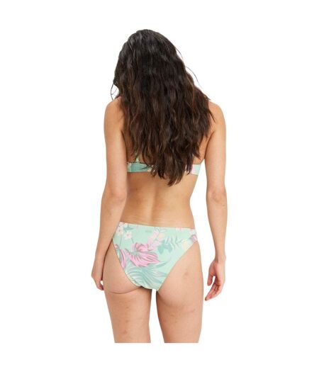 Womens/ladies Hibiscus Triangle Cups Bikini Set Green Roxy