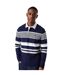 Mens placement stripe oxford rugby shirt navy Maine