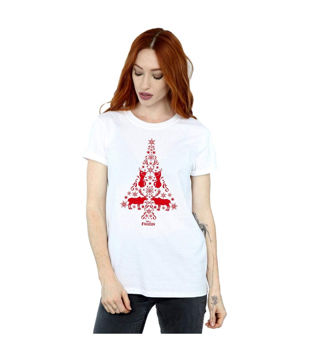 Disney - T-shirt FROZEN CHRISTMAS TREE - Femme (Blanc) - UTBI24687-2