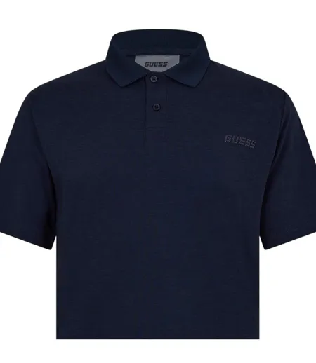Mens Logo Polo Shirt Blue Guess