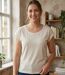 Tee-shirt MAYFLOWER DELHI2 sans manches : l'élégance naturelle en coton flammé beige-1