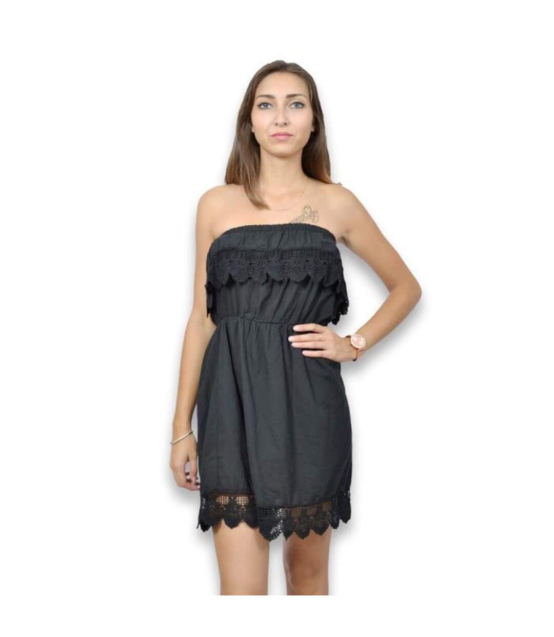 Robe femme bustier de couleur noir-1