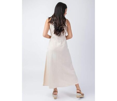 Robe longue coupe cintrée SERAPHINE beige Coton Du Monde