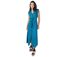 Robe longue ceinturée SELINA motif bleu et noir Coton Du Monde-1
