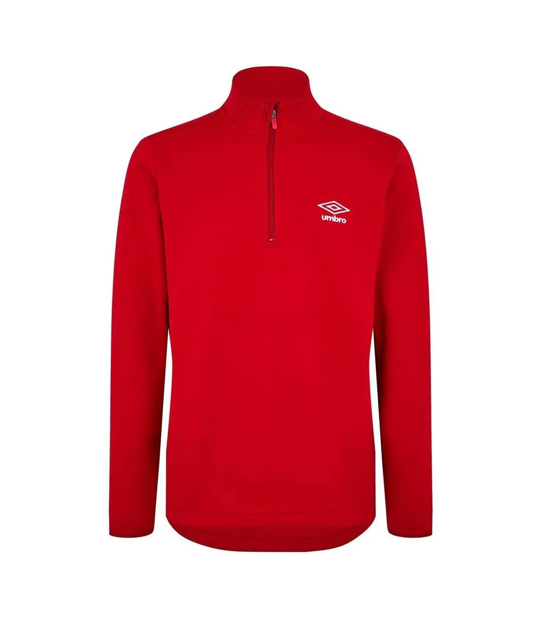 Mens Club Essential Quarter Zip Regular Sweatshirt Vermillion Umbro-1