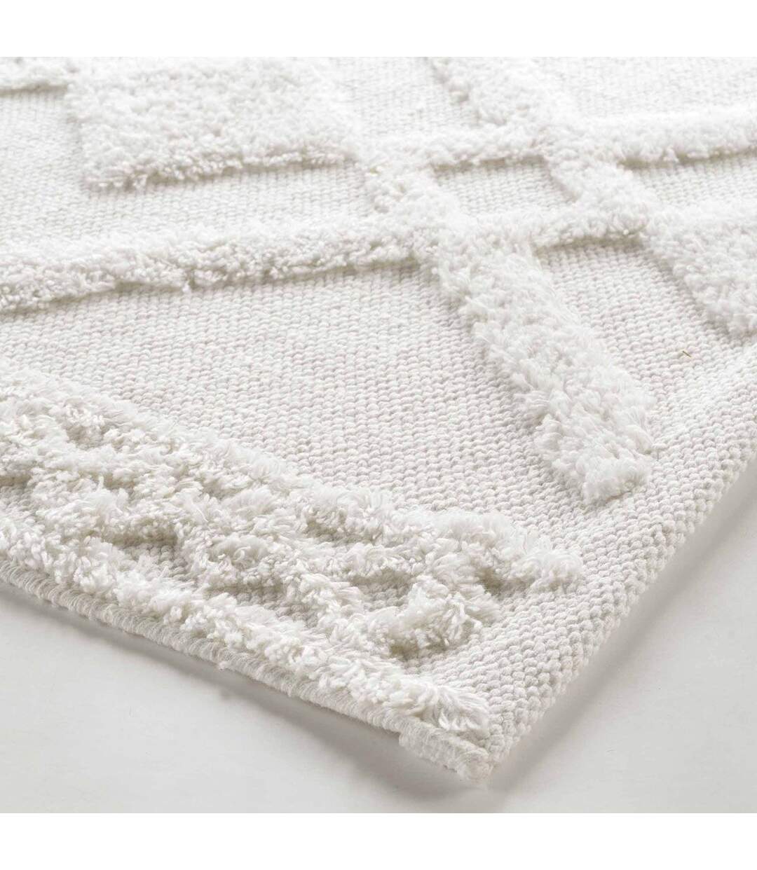 Tapis de Bain Jacquard Gladis 50x80cm Blanc-2