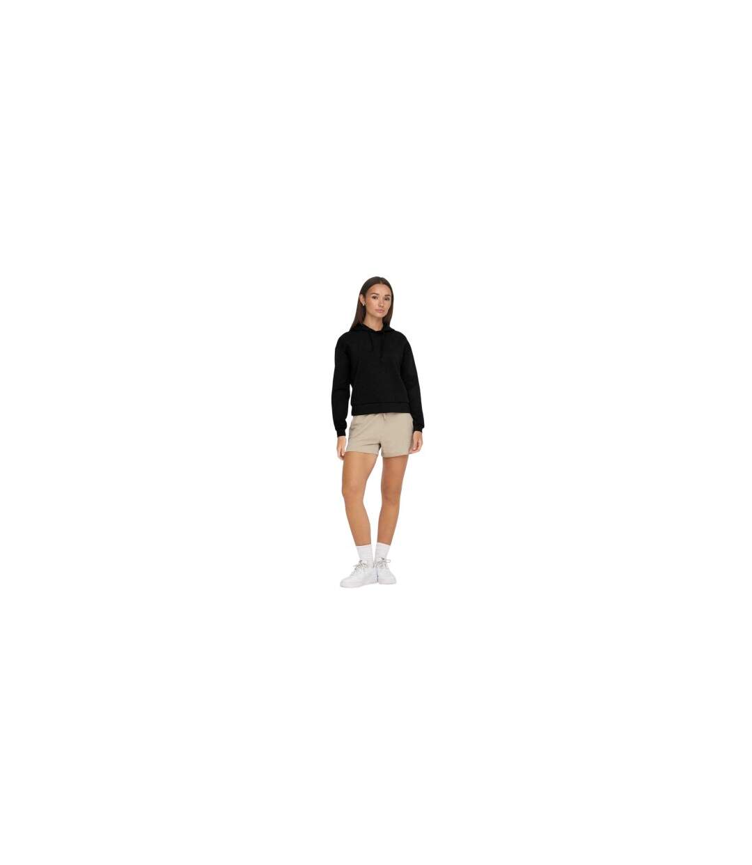 Sweat À Capuche Avec Cordons Manches Longues Femme Noir Only Play-1