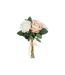 Bouquet de Fleur 7 Roses 30cm Rose & Blanc-2