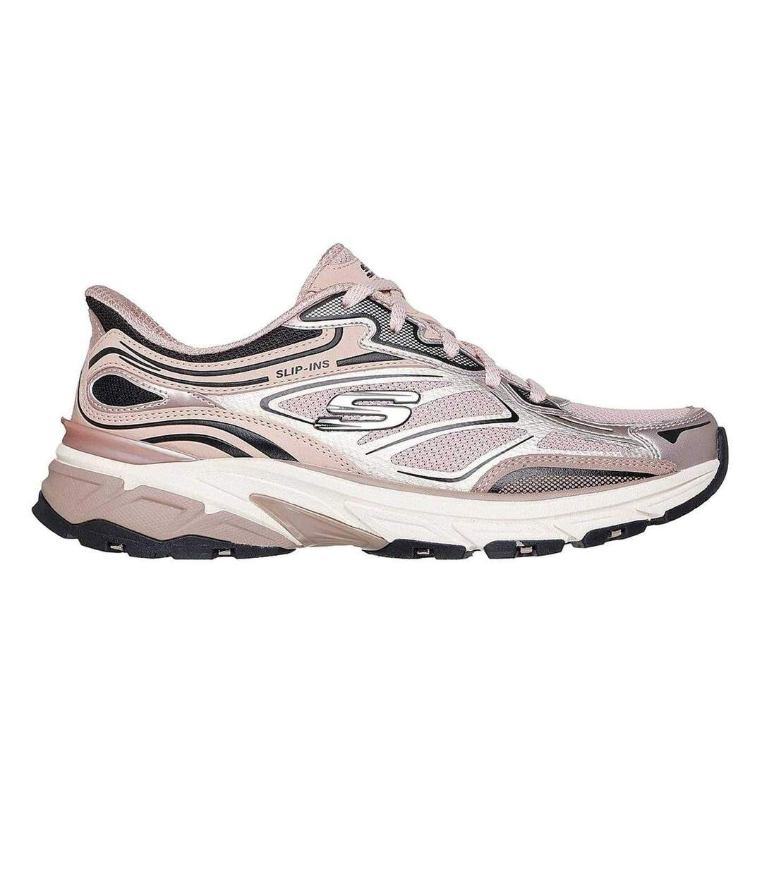 Baskets Motif/style Métallisé Femme Rose Clair Skechers-1