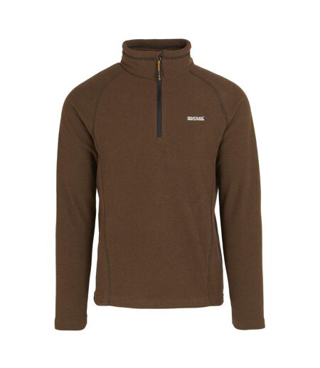 Great Outdoors Mens Kenger Half Zip Honeycomb Fleece Dark Brown Regatta
