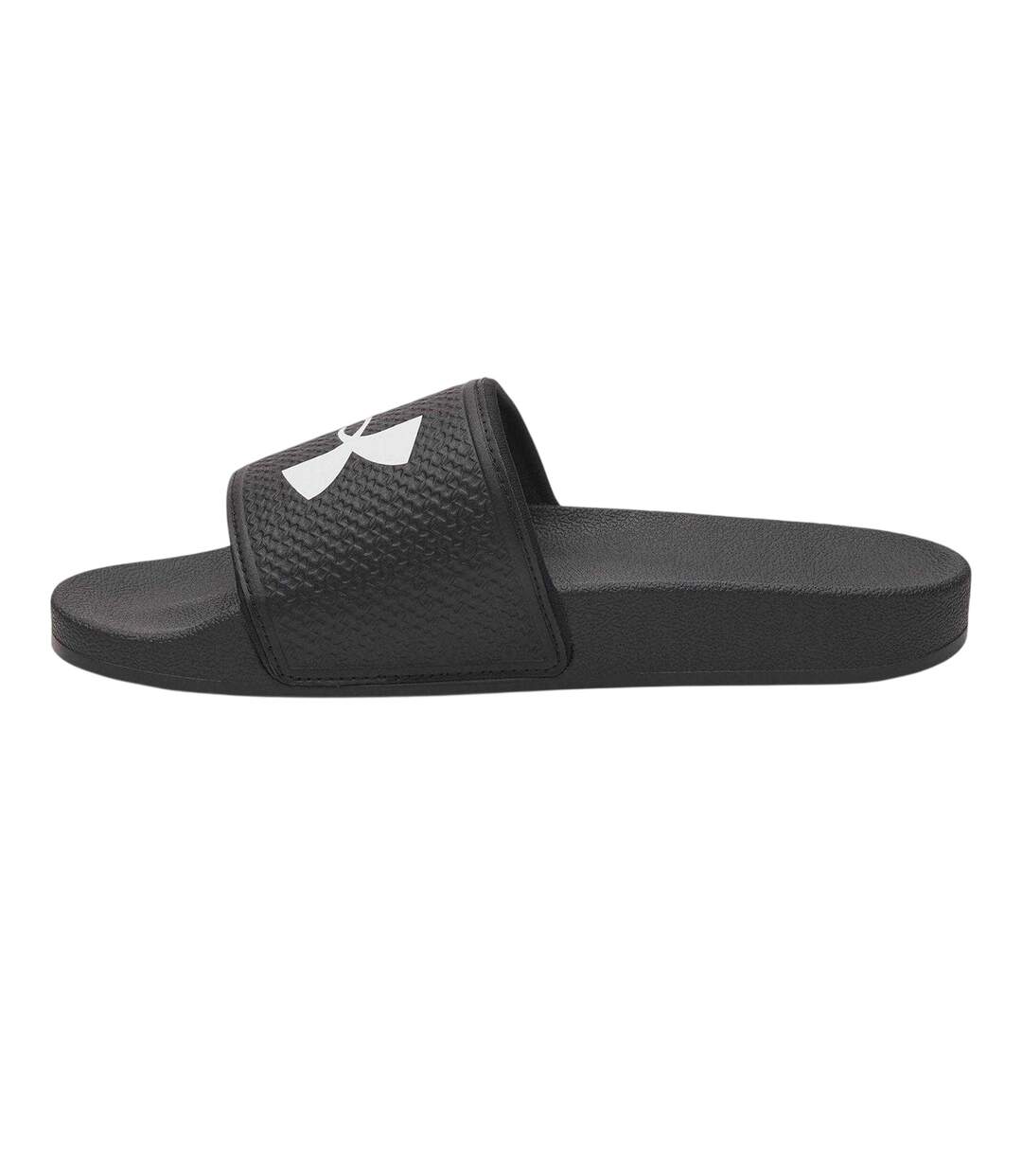 Womens/ladies Logo Sliders Black White Under Armour-2