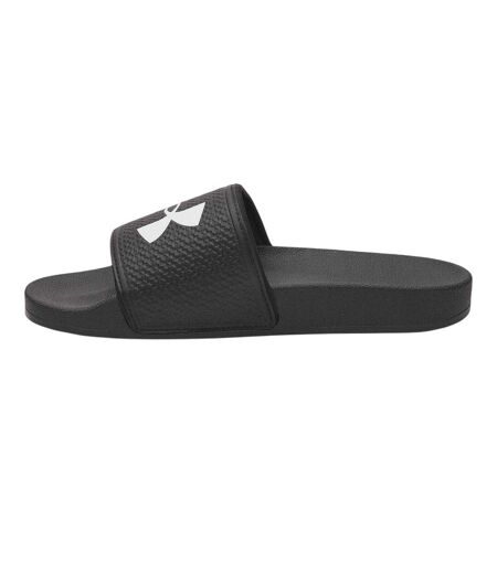 Womens/ladies Logo Sliders Black White Under Armour
