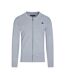 Mens knitted baseball collar cardigan grey marl Raging Bull-1