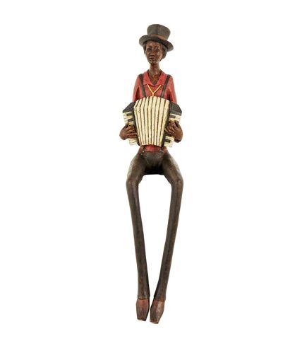 Hill Interiors Sitting Jazz Band Accordionist (Brown/Red) (One Size) - UTHI1667