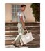 Tote Bag Motif/style Grand Courtside Taille Unique Blanc Doux Caramel Westford Mill-1
