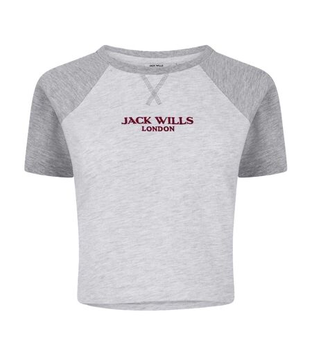 T-shirt Court Motif/style Lettrage Femme Gris Chiné Chiné Jack Wills