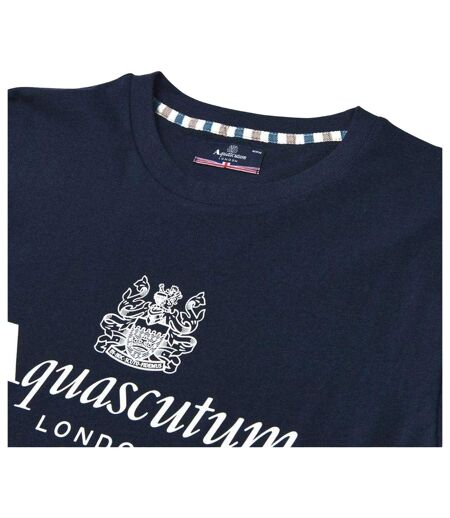 T-shirt Motif/style Gros Logo Bordeaux Homme Bleu Marine Foncé Aquascutum