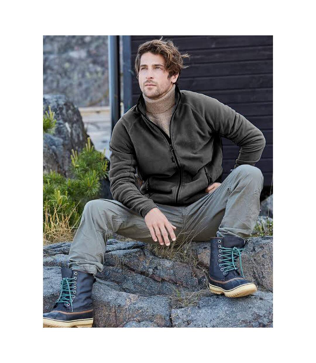 Tee Jays Mens Full Zip Active Lightweight Fleece Jacket (Dark Grey) - UTBC3362