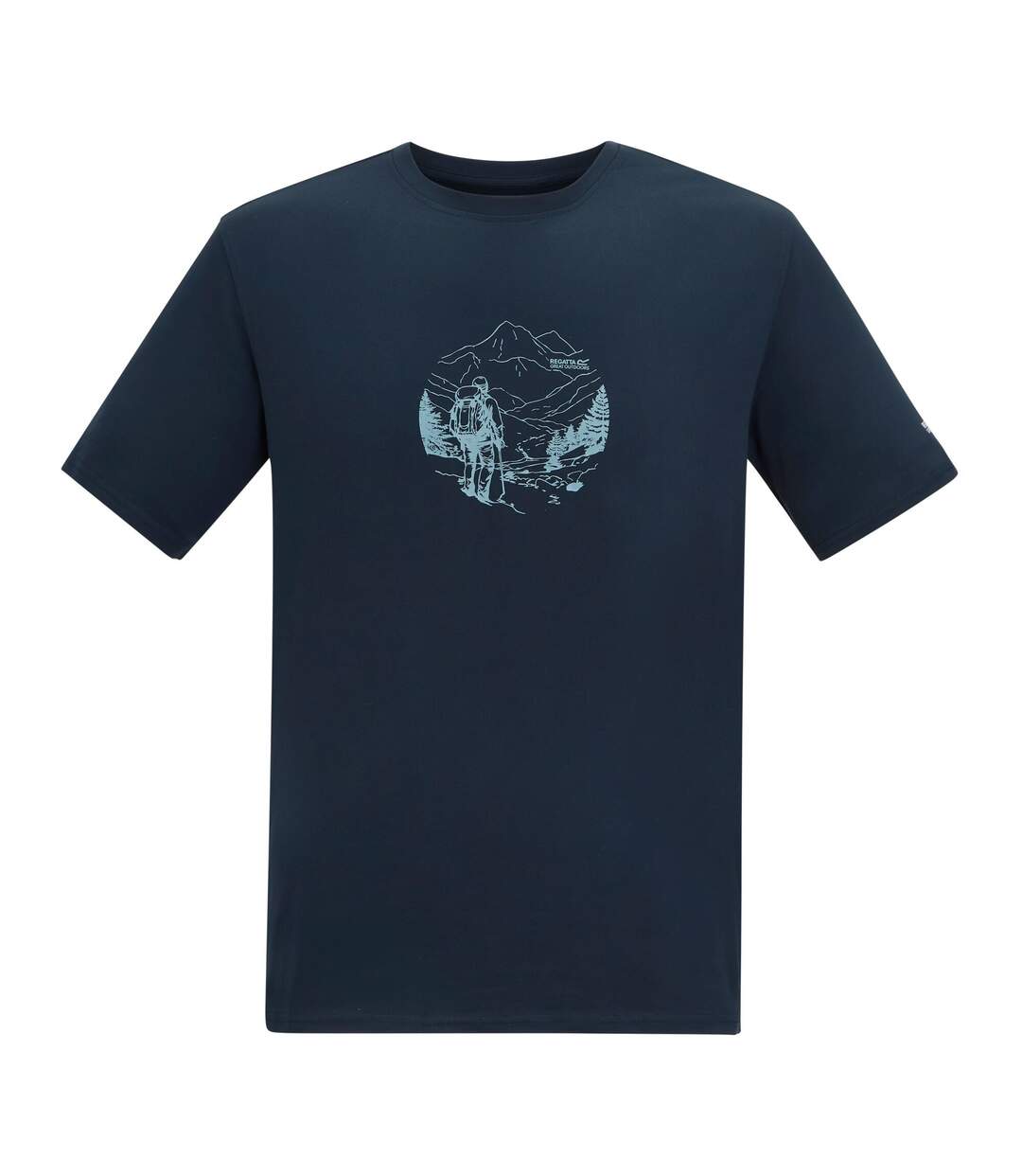 T-shirt Motif/style Dessin Au Trait Fingal Homme Bleu Marine Regatta-2