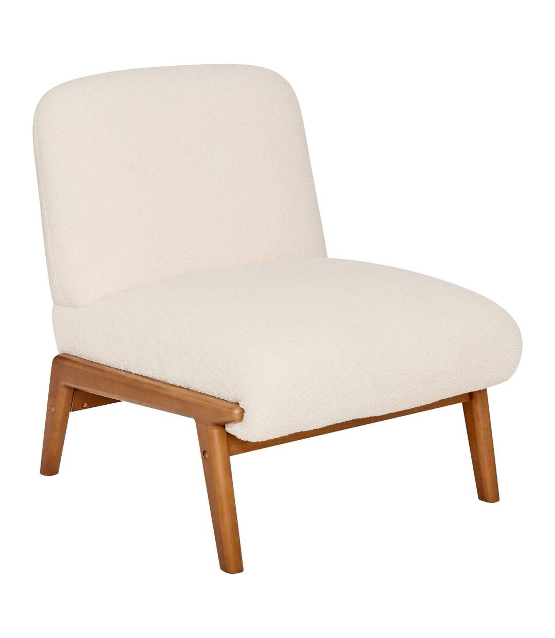 Fauteuil en bouclette LIORA - Ivoire-1