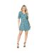 Womens/ladies v neck short-sleeved mini dress black/blue Dorothy Perkins-3