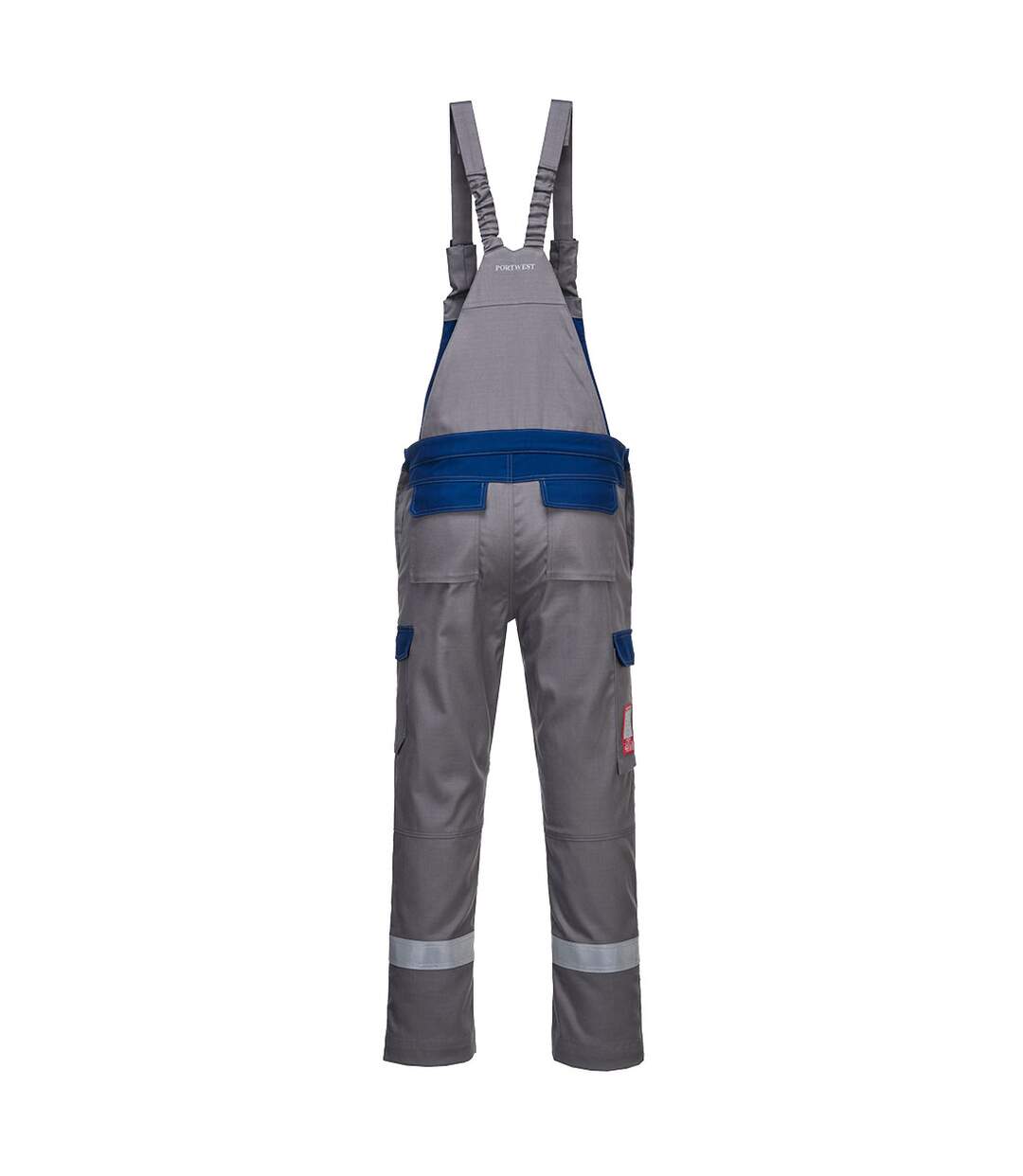 Mens bizflame ultra two tone bib and brace trouser grey Portwest-2