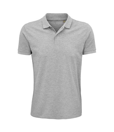 SOLS Mens Planet Pique Organic Polo Shirt (Gray Marl)
