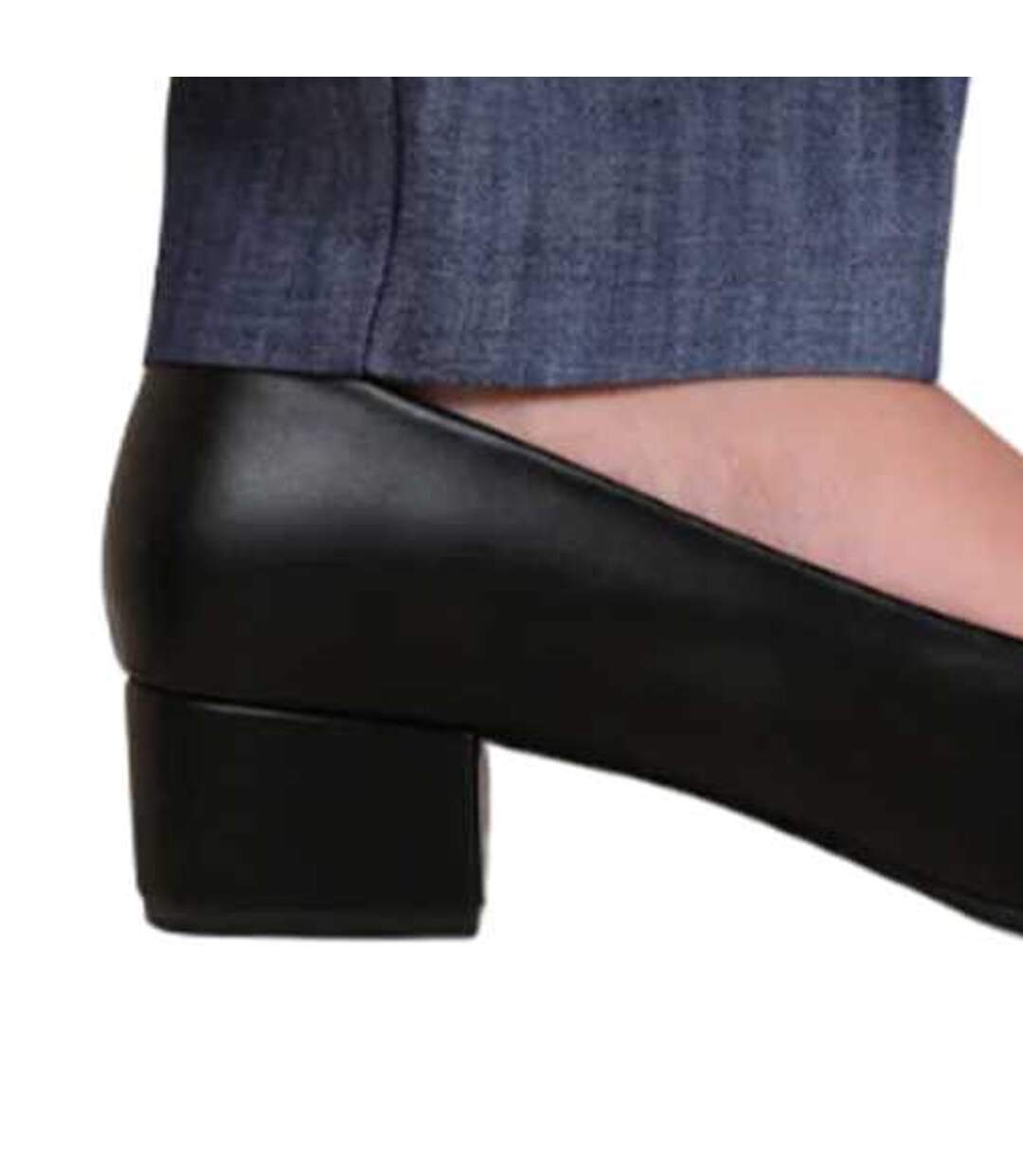 Womens/ladies Seattle Pu Square Toe Wide Low Block Heel Court Shoes Black Where´s That From-4