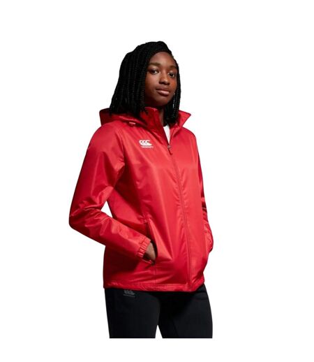 Womens/ladies Club Vaposhield Full Zip Waterproof Jacket Flag Red Canterbury