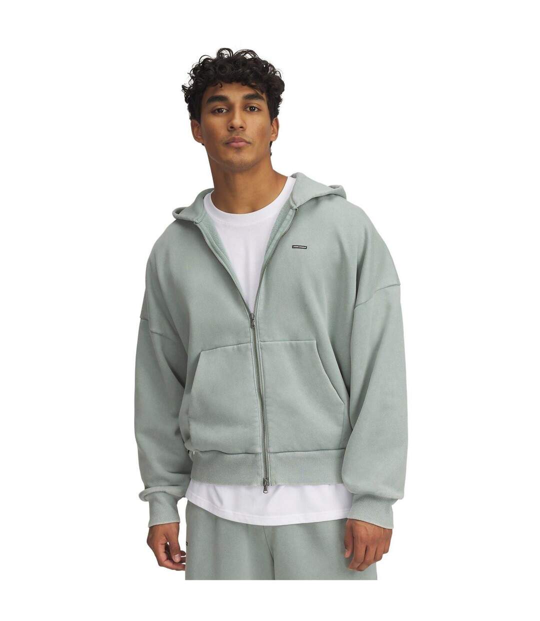 Mens Fleece Hoodie Green Under Armour-1
