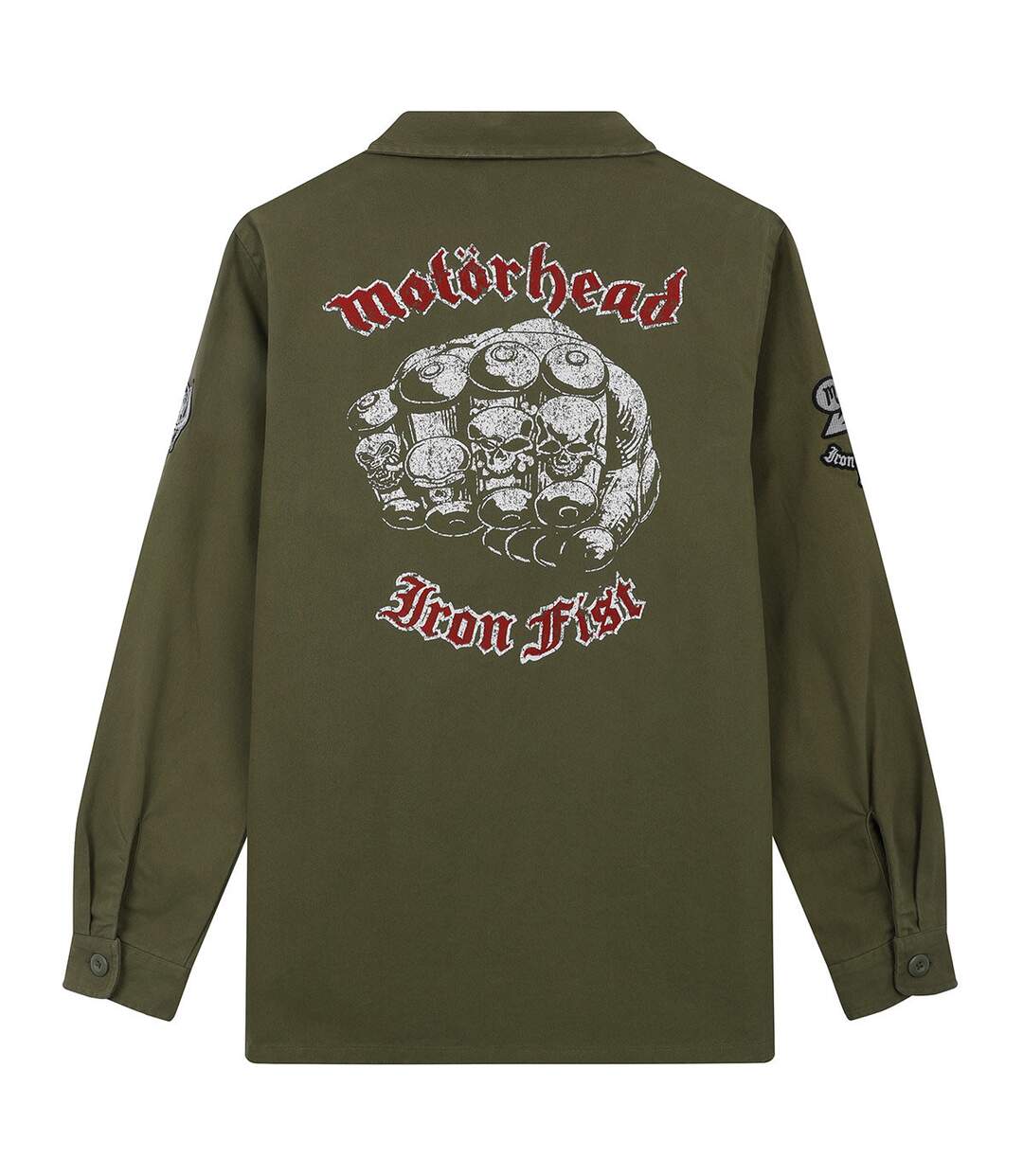 Mens motorhead overshirt khaki green Amplified-2