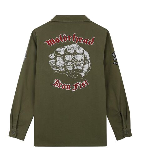 Mens motorhead overshirt khaki green Amplified