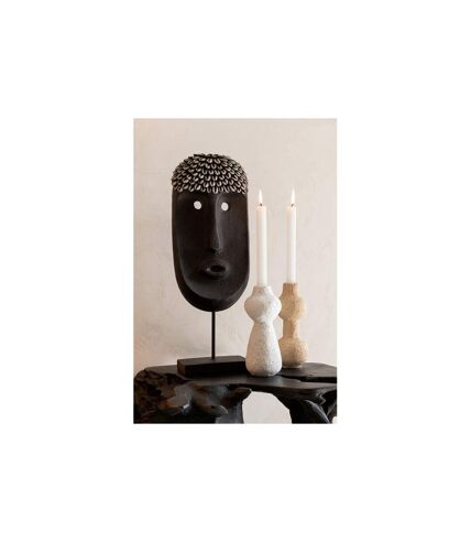 Statue Déco Masque Ethnique 51cm Noir