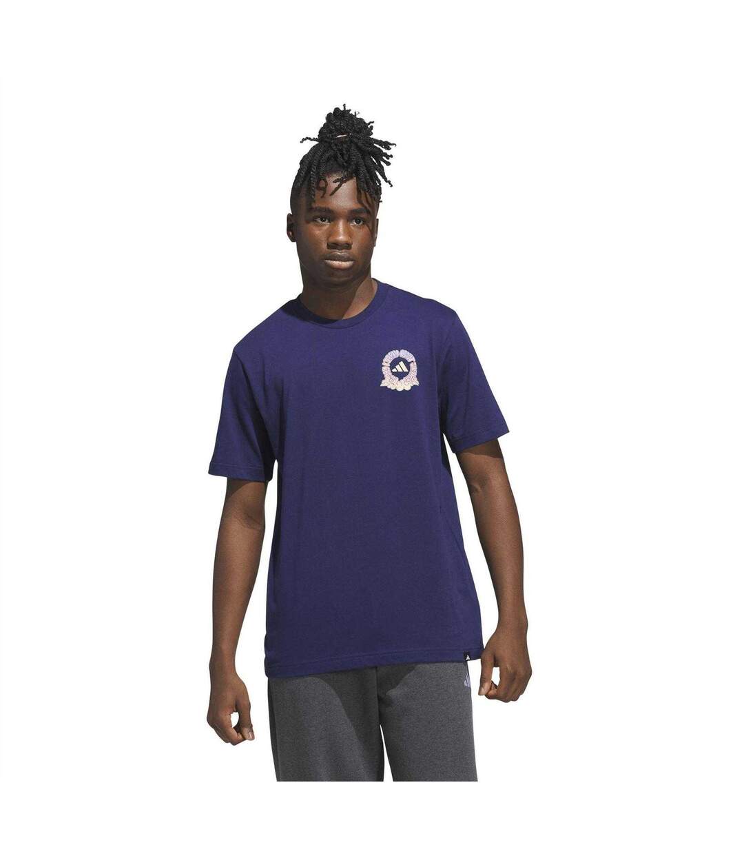 T-shirt Motif/style Scène Urbaine Homme Bleu Foncé Adidas-1