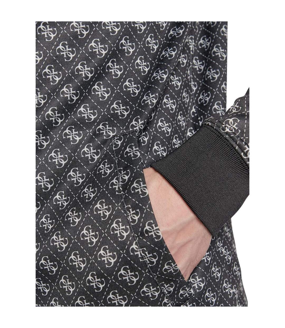 Haut De Survêtement Motif/style Monogramme Homme Noir Guess-3