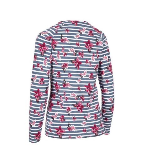 Haut Manches Longues Motif/style Rayures Et Fleurs Femme Blanc Rayures Et Fleurs Trespass