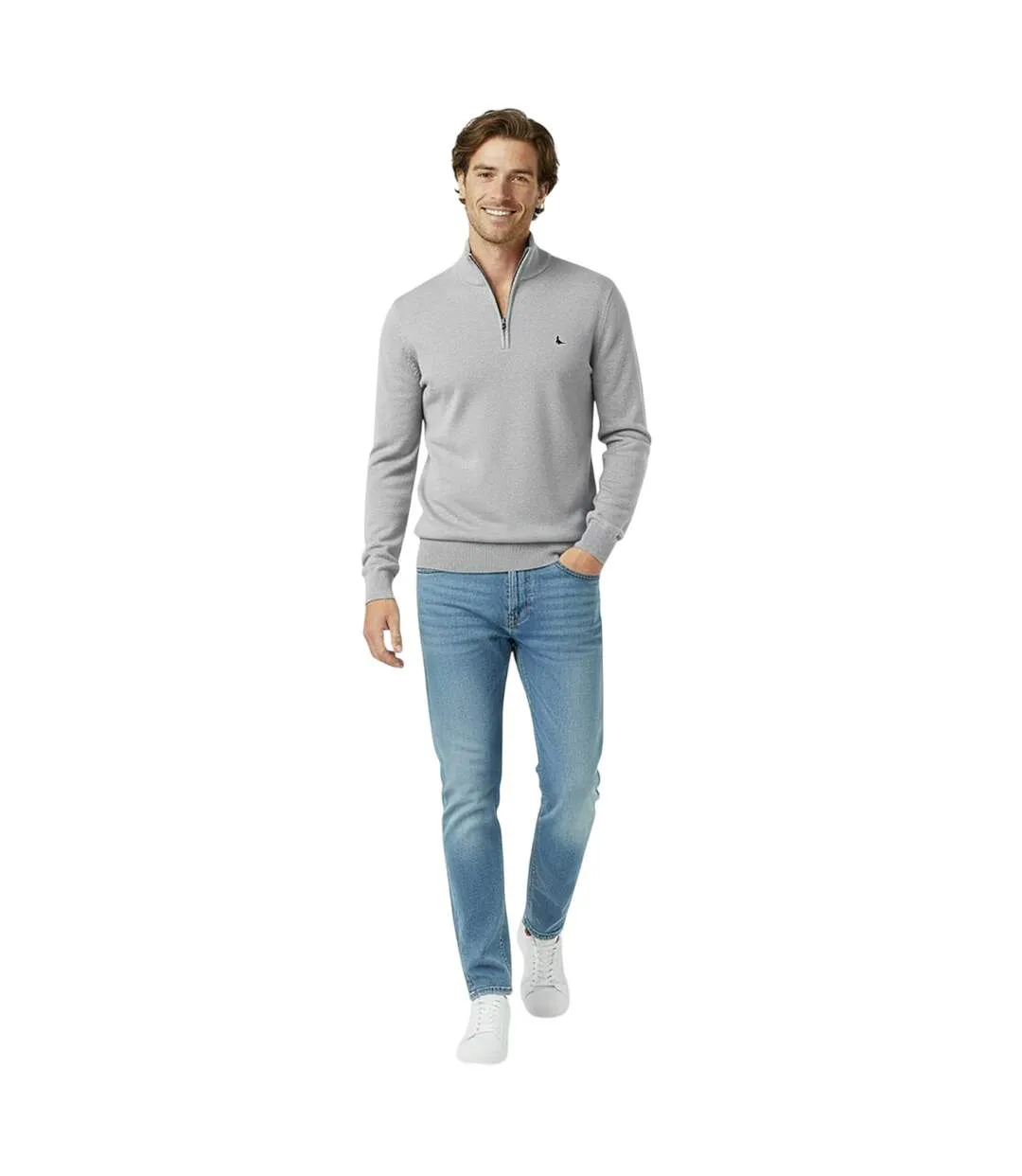 Pull Homme Cendre Claire Chiné Jack Wills-2
