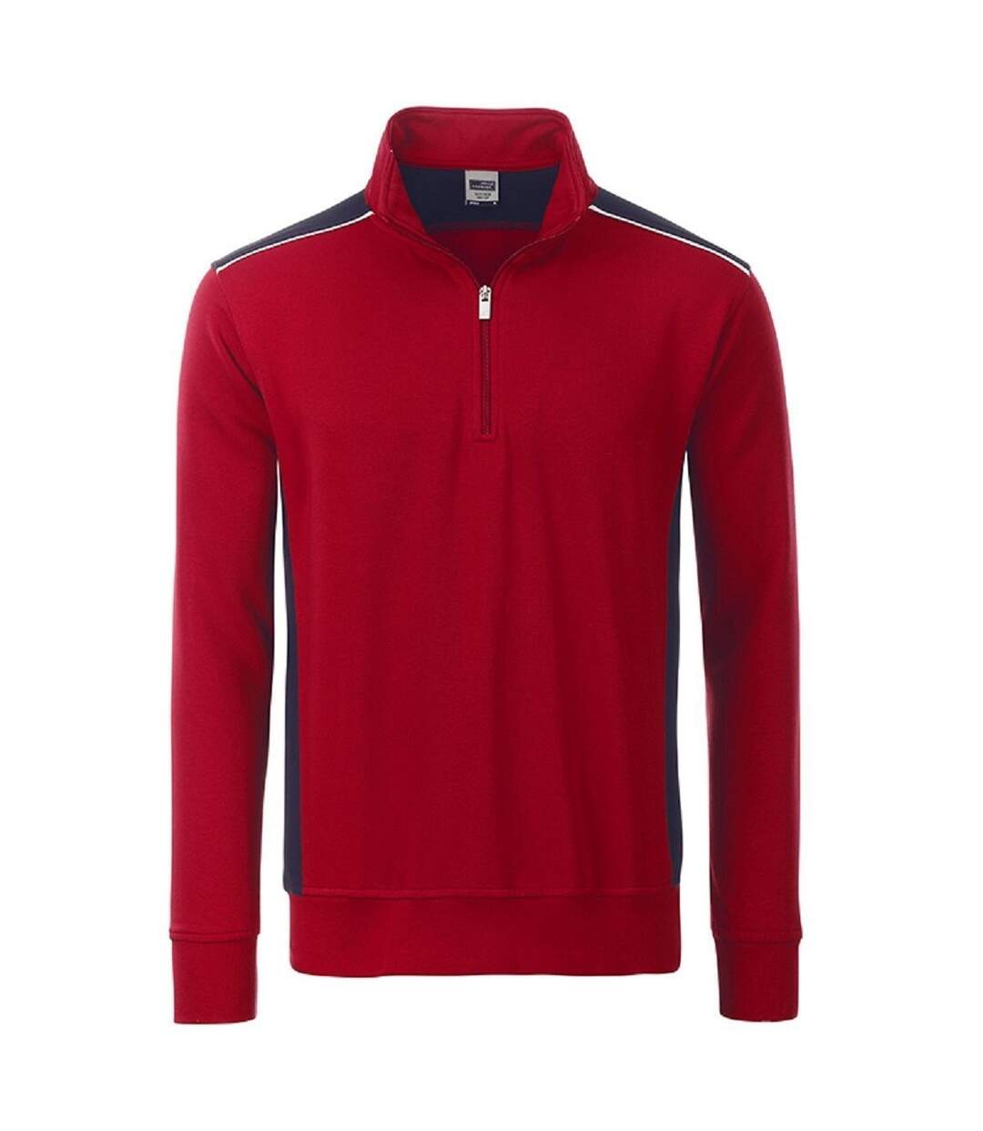 Sweat de travail demi-zip - Unisexe - JN868 - rouge