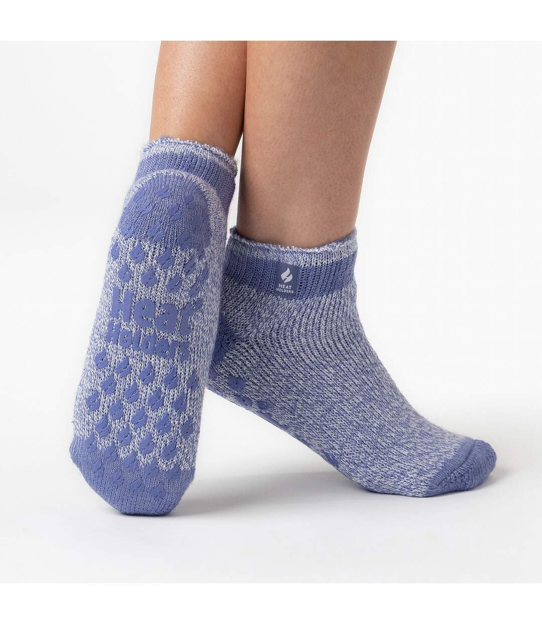 3 Pair Ladies Ankle Slipper Socks | Fleece Low Cut Fluffy Socks with Grippers-3