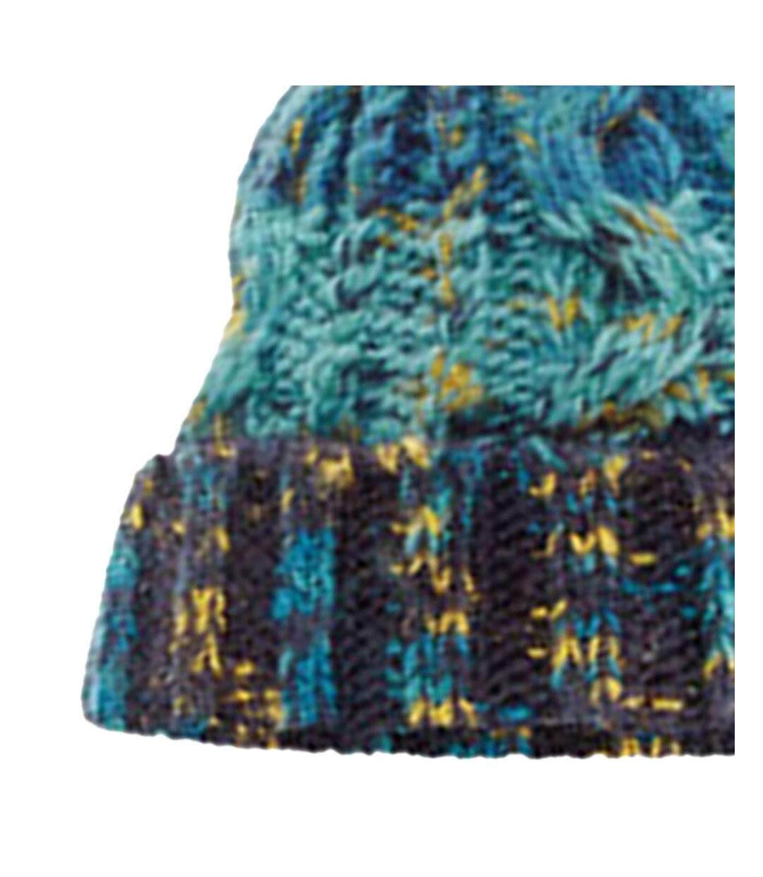 Womens/ladies Corkscrew Pom Pom Beanie Bleu Marine Beechfield-2