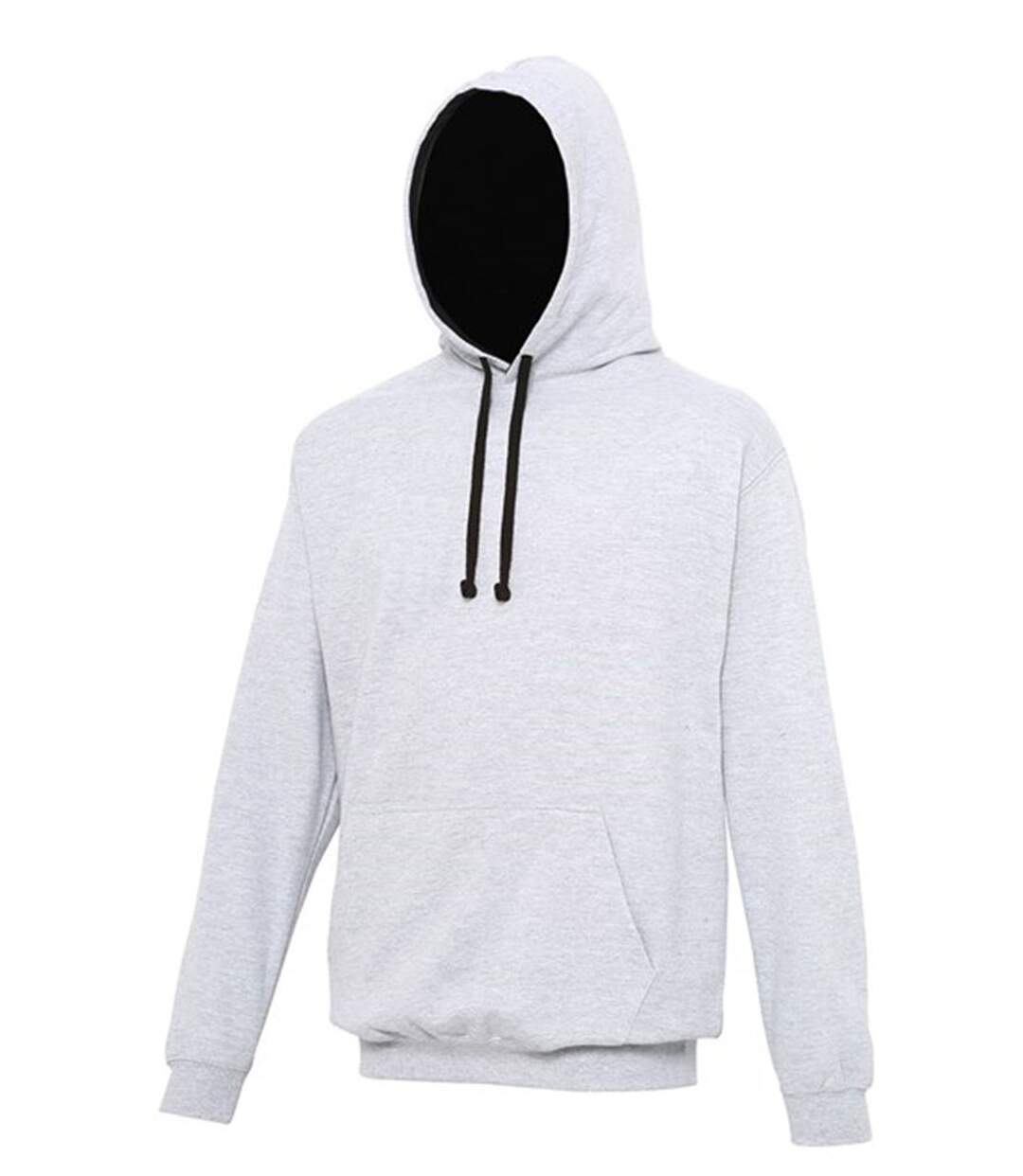 Sweat à capuche contrastée unisexe - JH003 - gris clair et noir-1