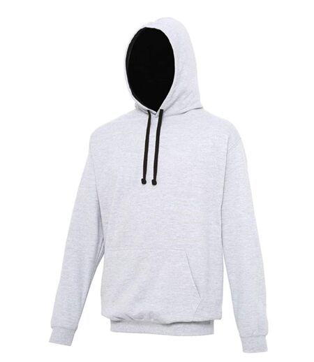 Sweat à capuche contrastée unisexe - JH003 - gris clair et noir