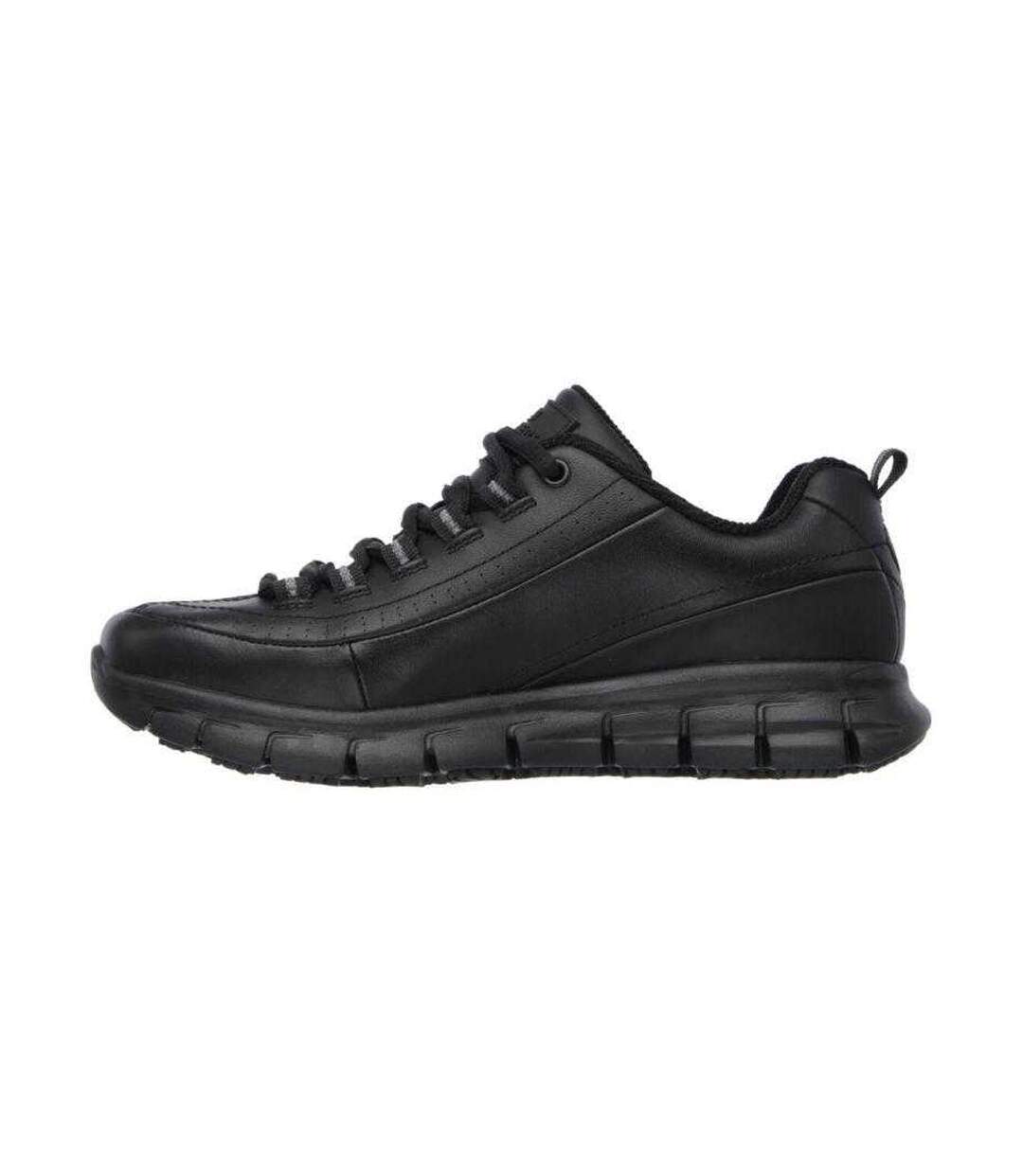 Womens/ladies Sure Track Trickel Leather Shoes Black Skechers-3