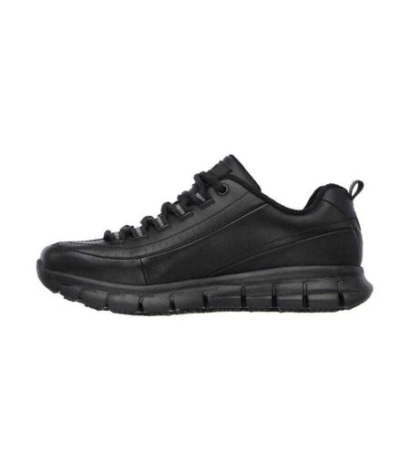 Womens/ladies Sure Track Trickel Leather Shoes Black Skechers