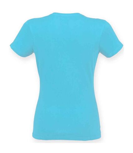 Womens/ladies feel good t-shirt surf blue SF